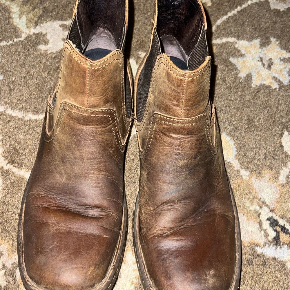 Born Men's Distressed Brown Leather Boots